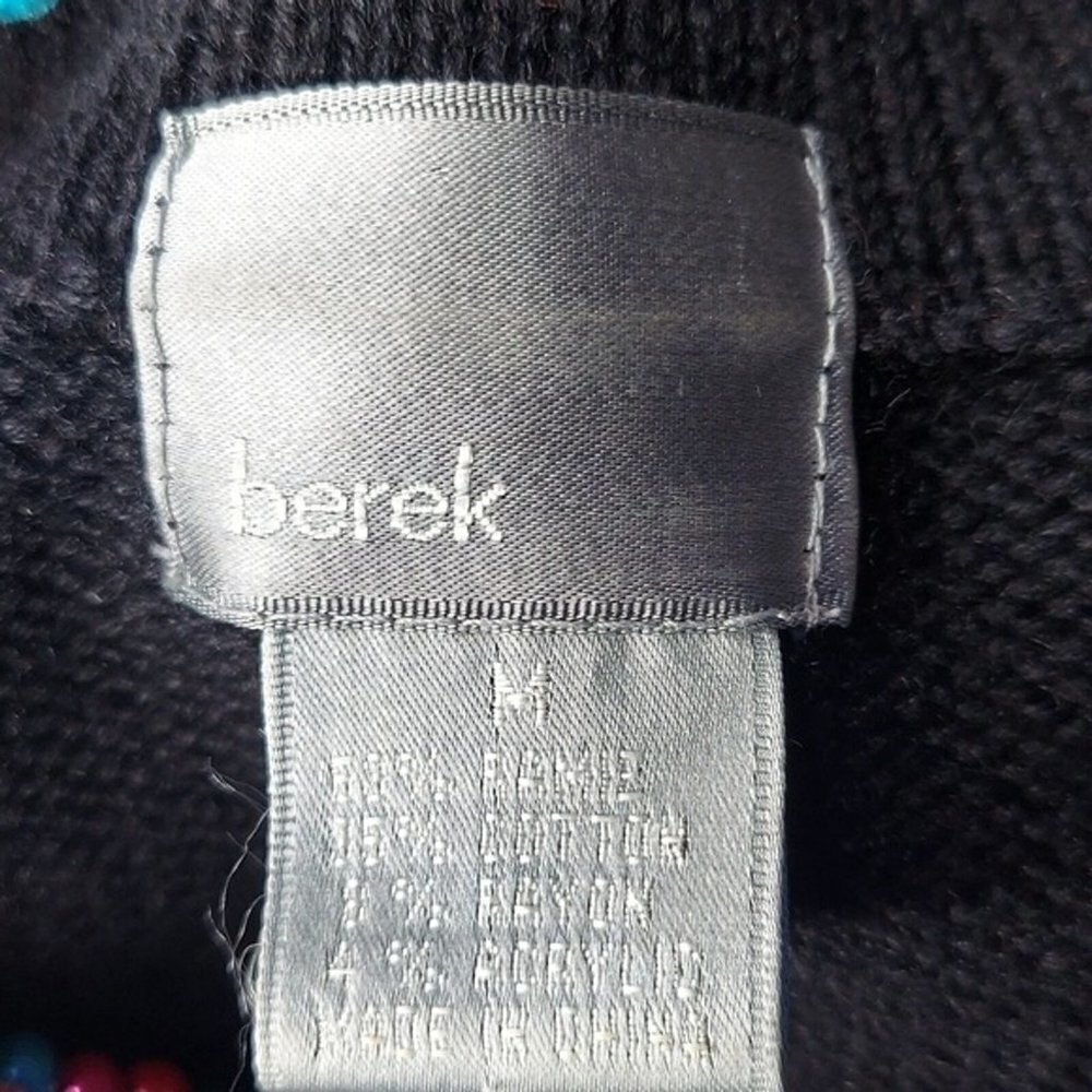 BEREK Vintage Womens Black Embroidered Scottish dog mom Lover motif sweater Sz M - Picture 7 of 8